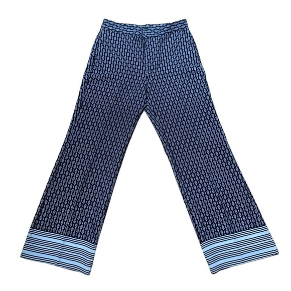 ANN Taylor High Waisted Wide Leg Pants Nautical Navy Size 8 - Picture 15 of 15